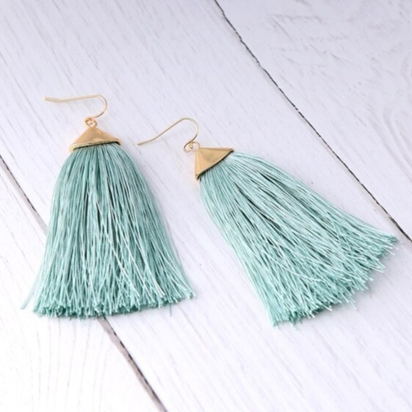 Jewelry - Bohemian Fringe Tassel Earrings Seafoam SALE
